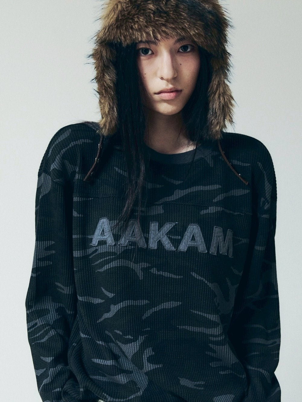 【AAKAM】Waffle Camouflage Long Sleeve