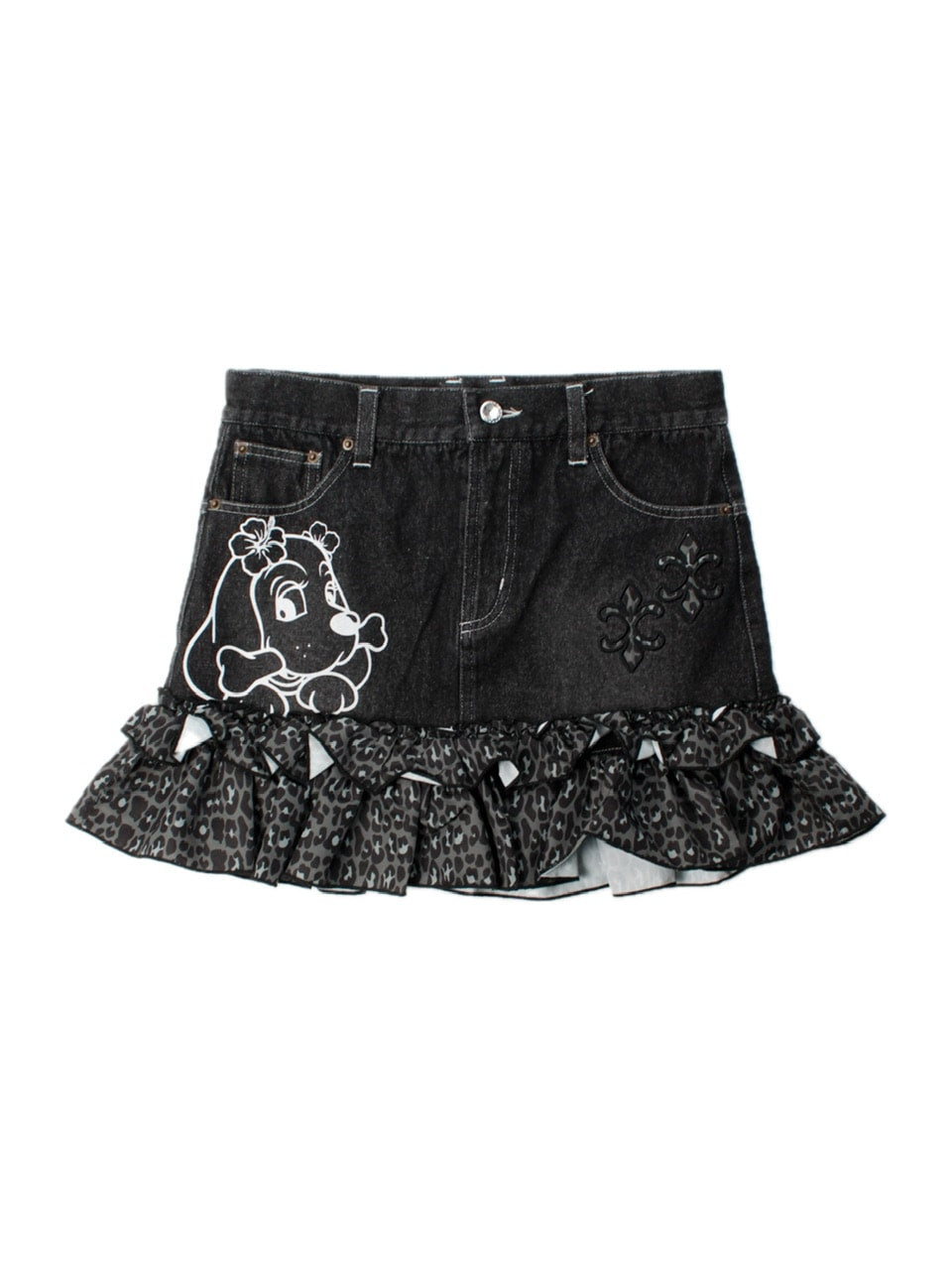 【GALFY】GALちゃんフリフリSK / 【ガルフィー】レオパードフリルデニムミニスカート