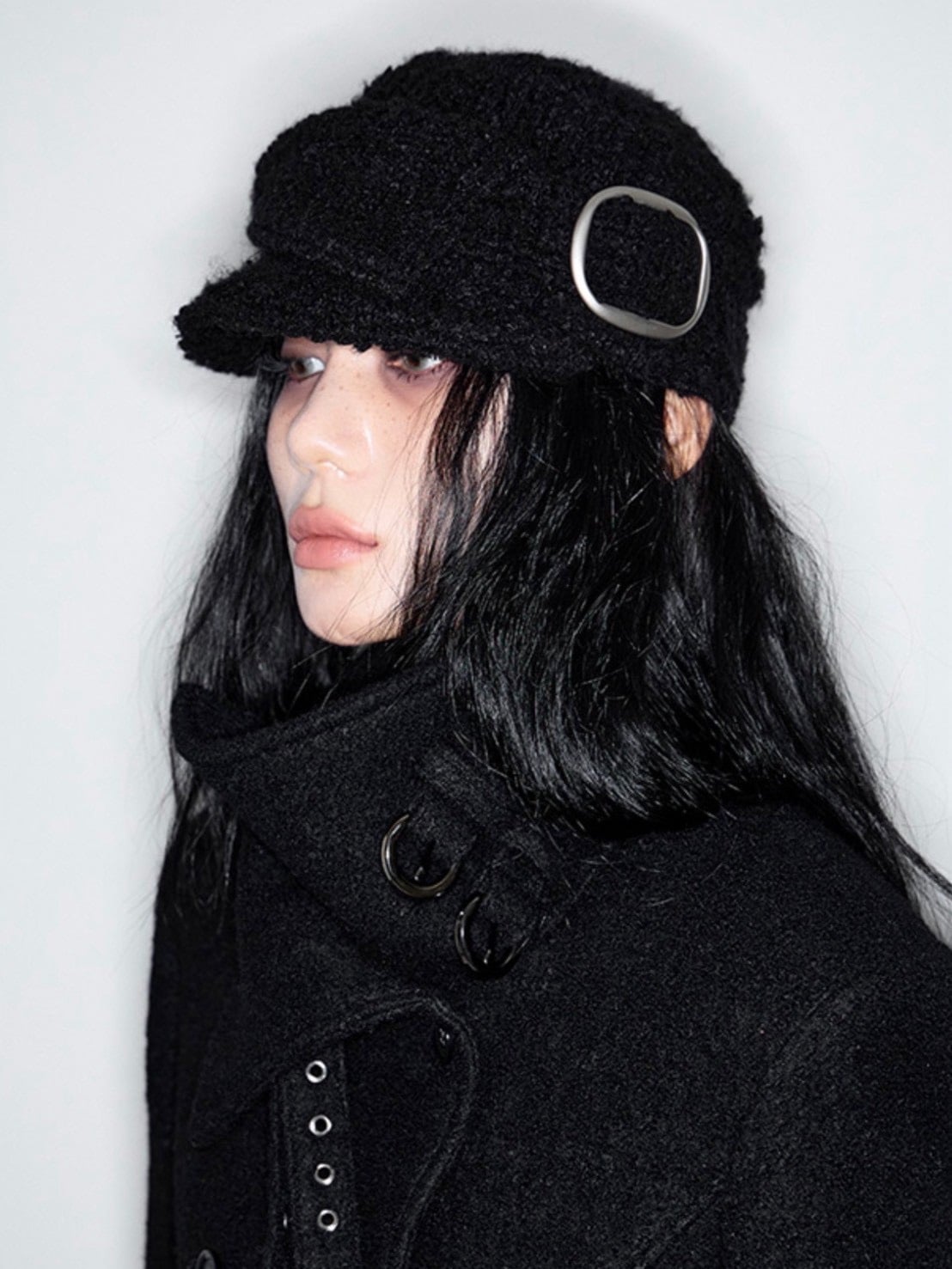 【NOT KNOWING】Double Belted High-Neck Coat