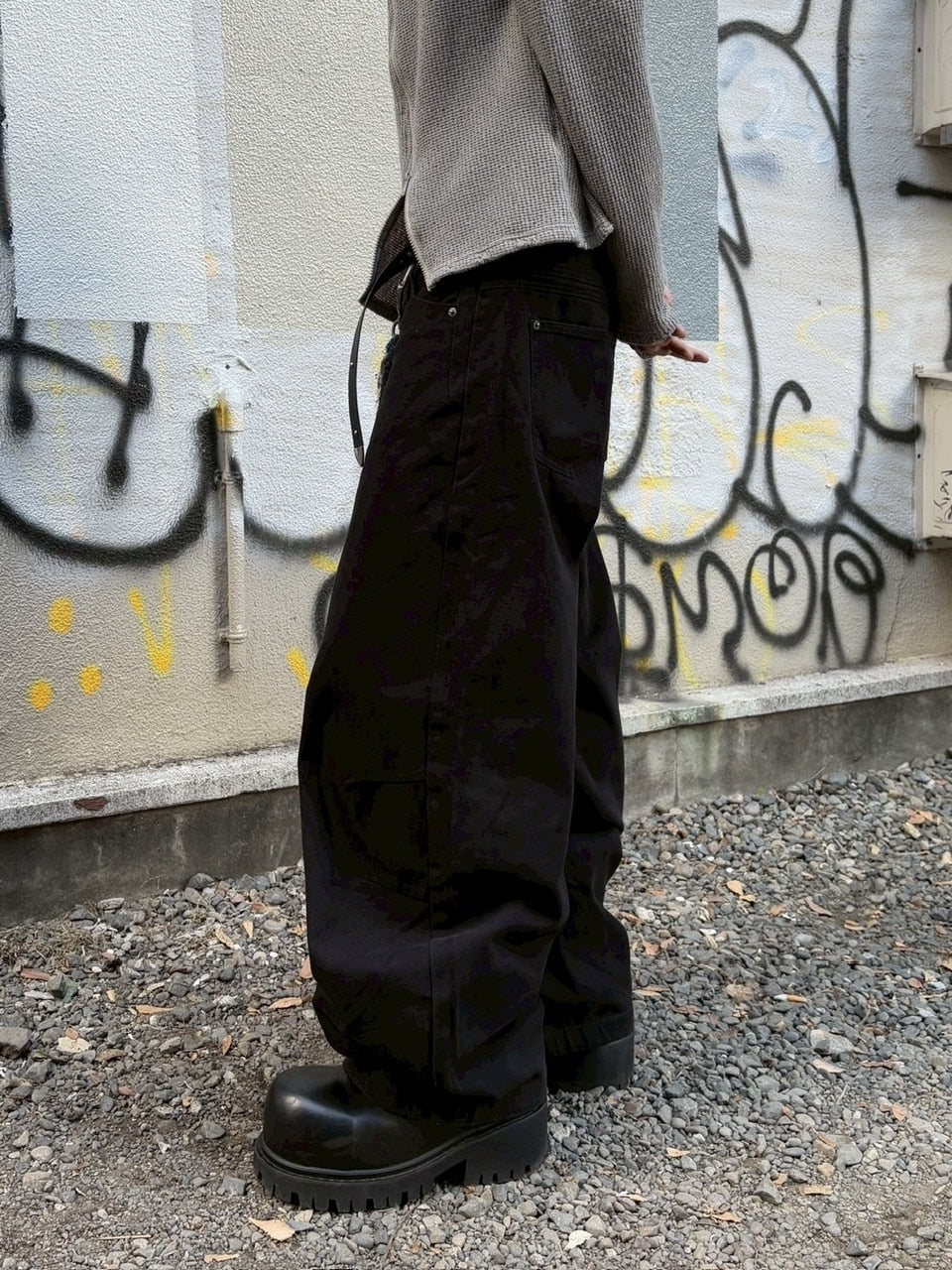国際配送【youll】curve baggy pants (2color)