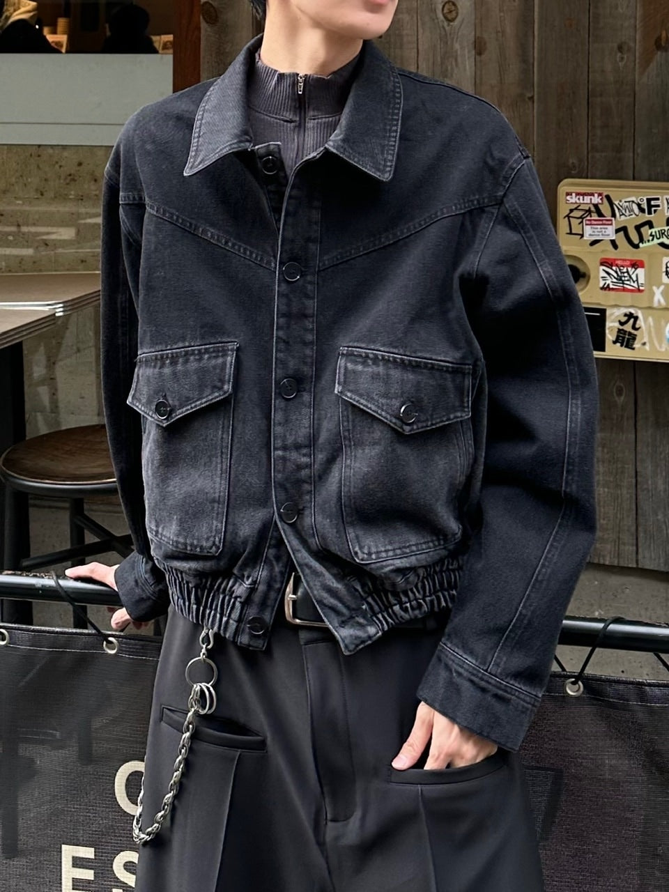 大阪店WEB限定受注制【Chikashitsu＋】washed denim work jacket / 【チカシツプラス】ウォッシュドデニムワークジャケット