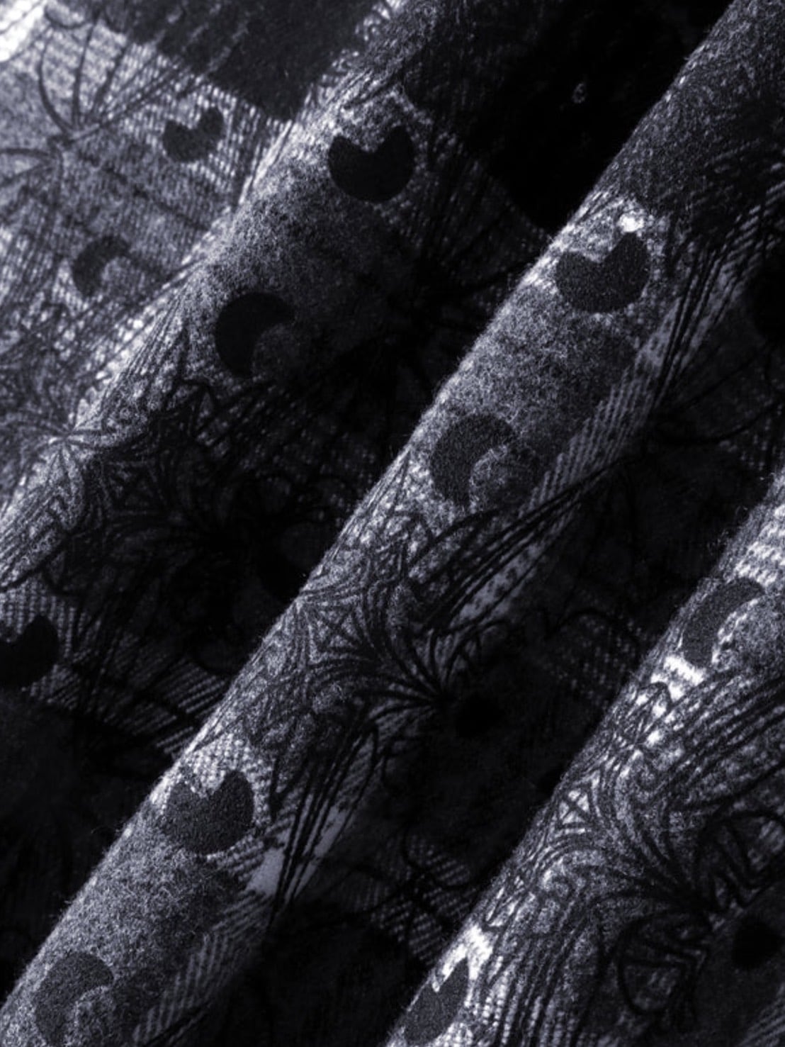 【The Boy Has No Patience】TBHNP LUMINOUS DAWN RHINESTONE PEARL BAT PATTERN L-S SHIRT / 【ザボーイハズノーペーシェンス】ラインストーンチェックシャツ