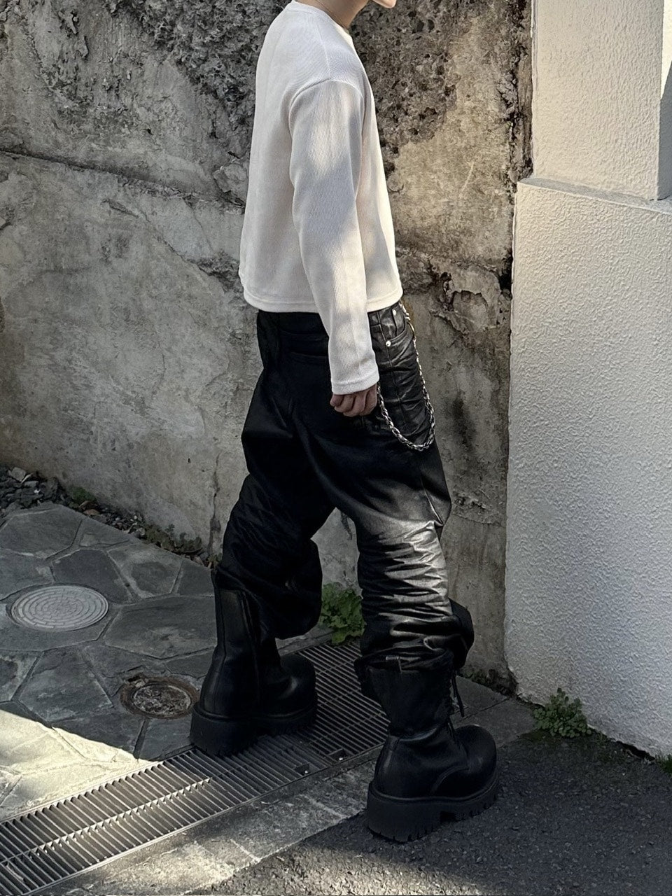 大阪店WEB限定受注制【Chikashitsu＋】cropped waffle long sleeve / 【チカシツプラス】クロップワッフルロングスリーブ (2color)