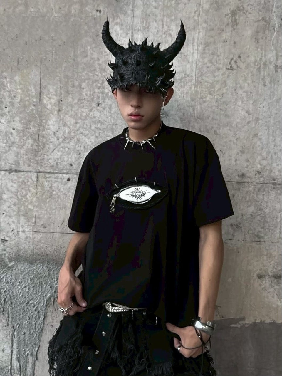 2/28 20:00発売【UNIZ】Monster Zip Eye T-Shirt / 【ユニズ】ジップアイ半袖Tシャツ