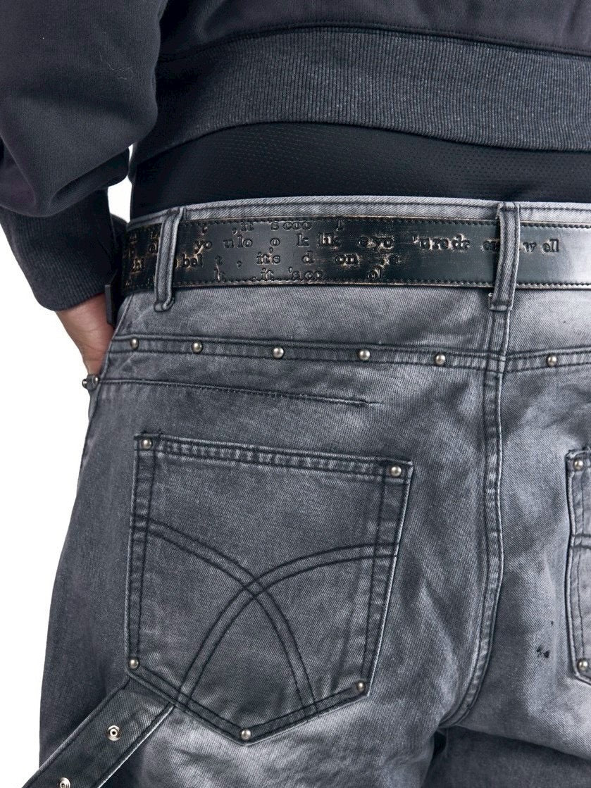 【AAKAM】Typography Leather Belt