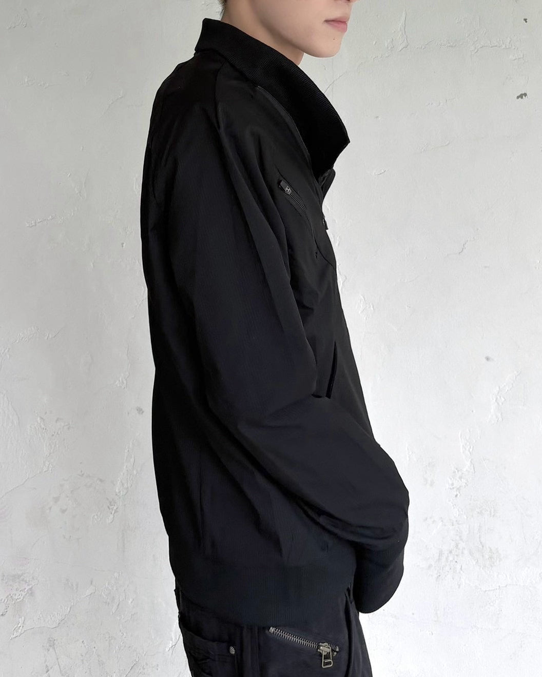 受注制【nmtc+】Asymmetric pocket zip-up Slim Jacket