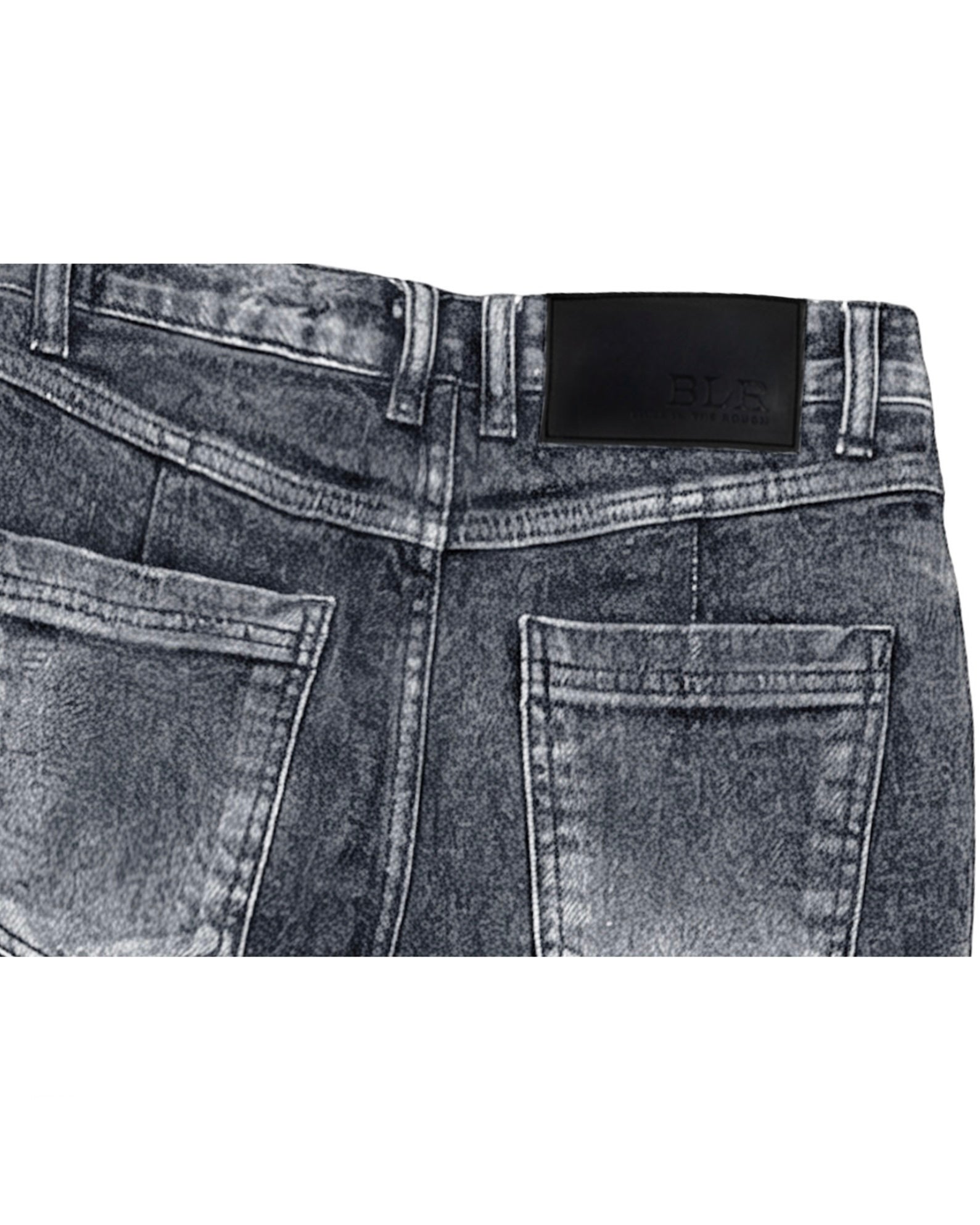 【BLR BLUER】Crush Double Line Washing Denim Pants