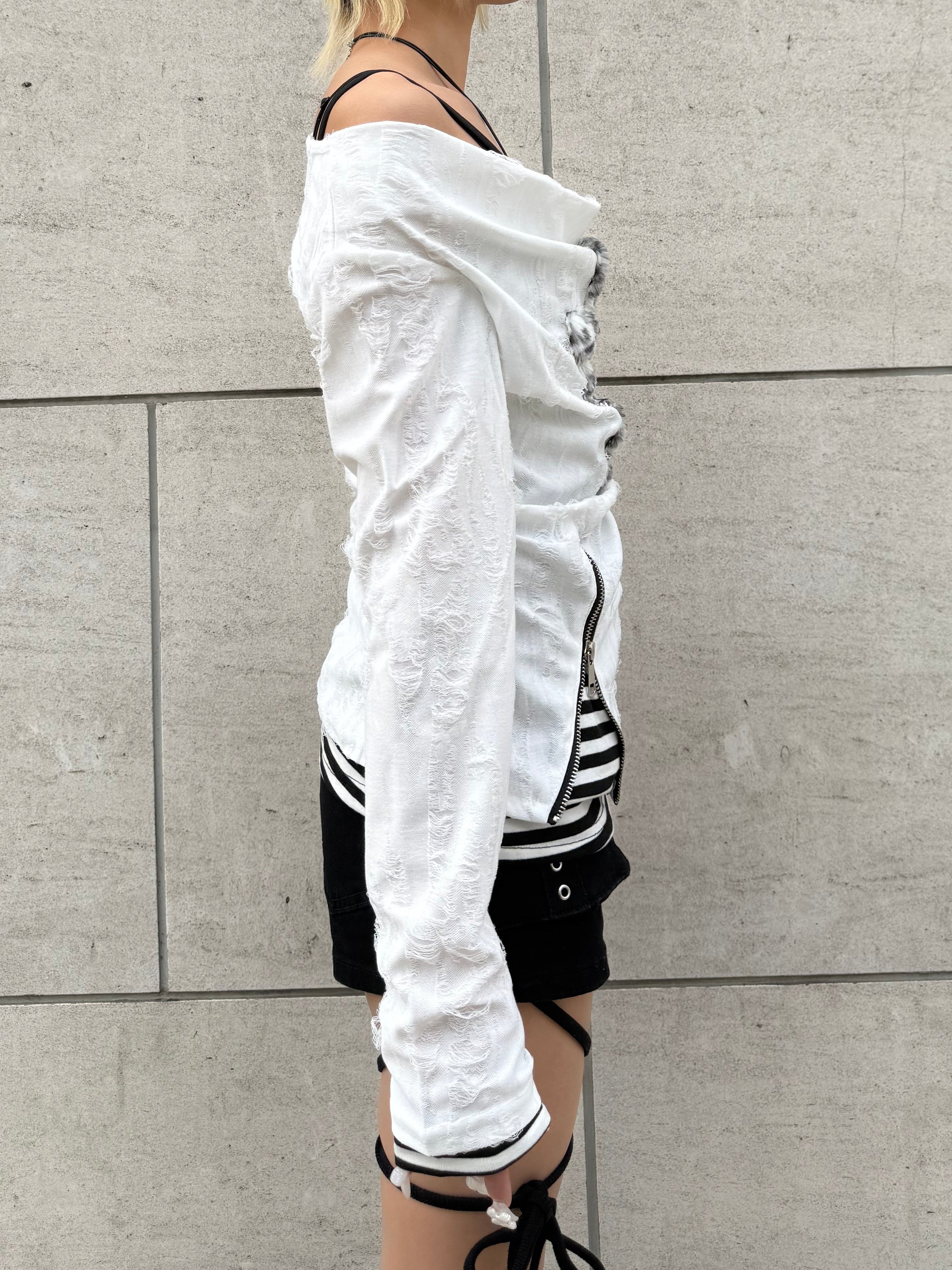 【Never mind the XU】layered cross long sleeve (2color)