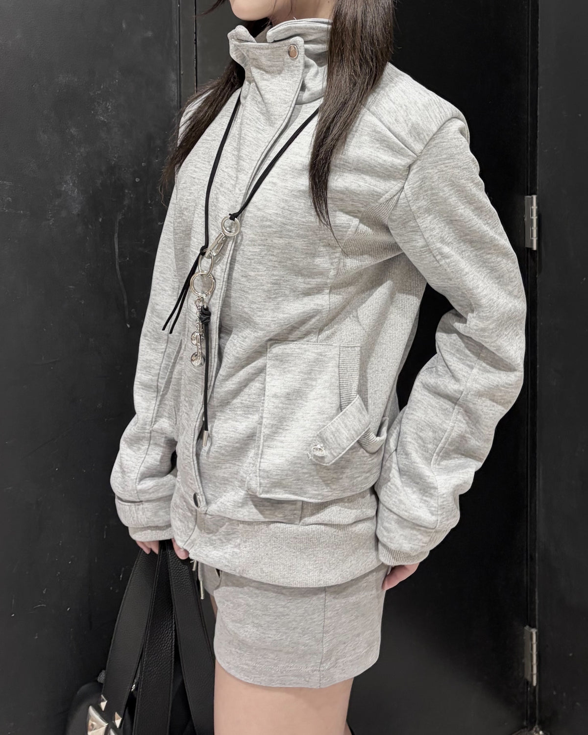受注制【nmtc+】High neck cargo pocket zip jacket
