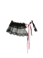 【W.I.A】SMASHED LACE OPEN MINI SKIRT