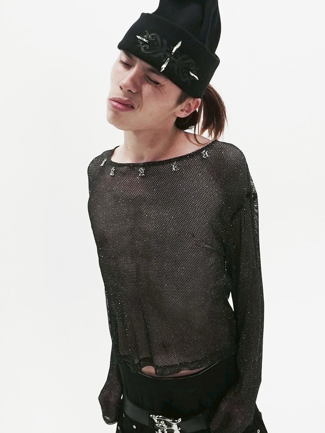 【E RIN AI E】E STARDUST MESH LONG SLEEVE TEE