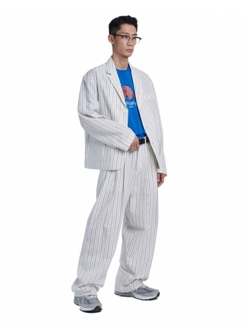 【NOMANUAL】THREE BUTTON SEERSUCKER JACKET