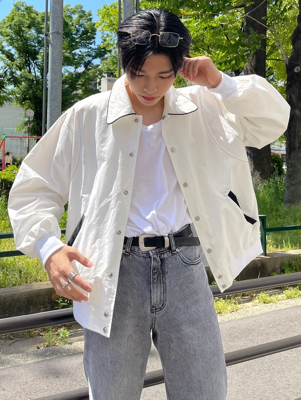 受注制【Chikashitsu +】spring varsity jacket (2color)