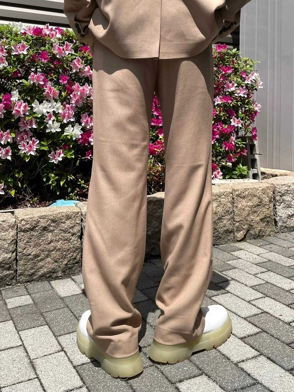 受注制【Chikashitsu +】set up design slacks (2color)