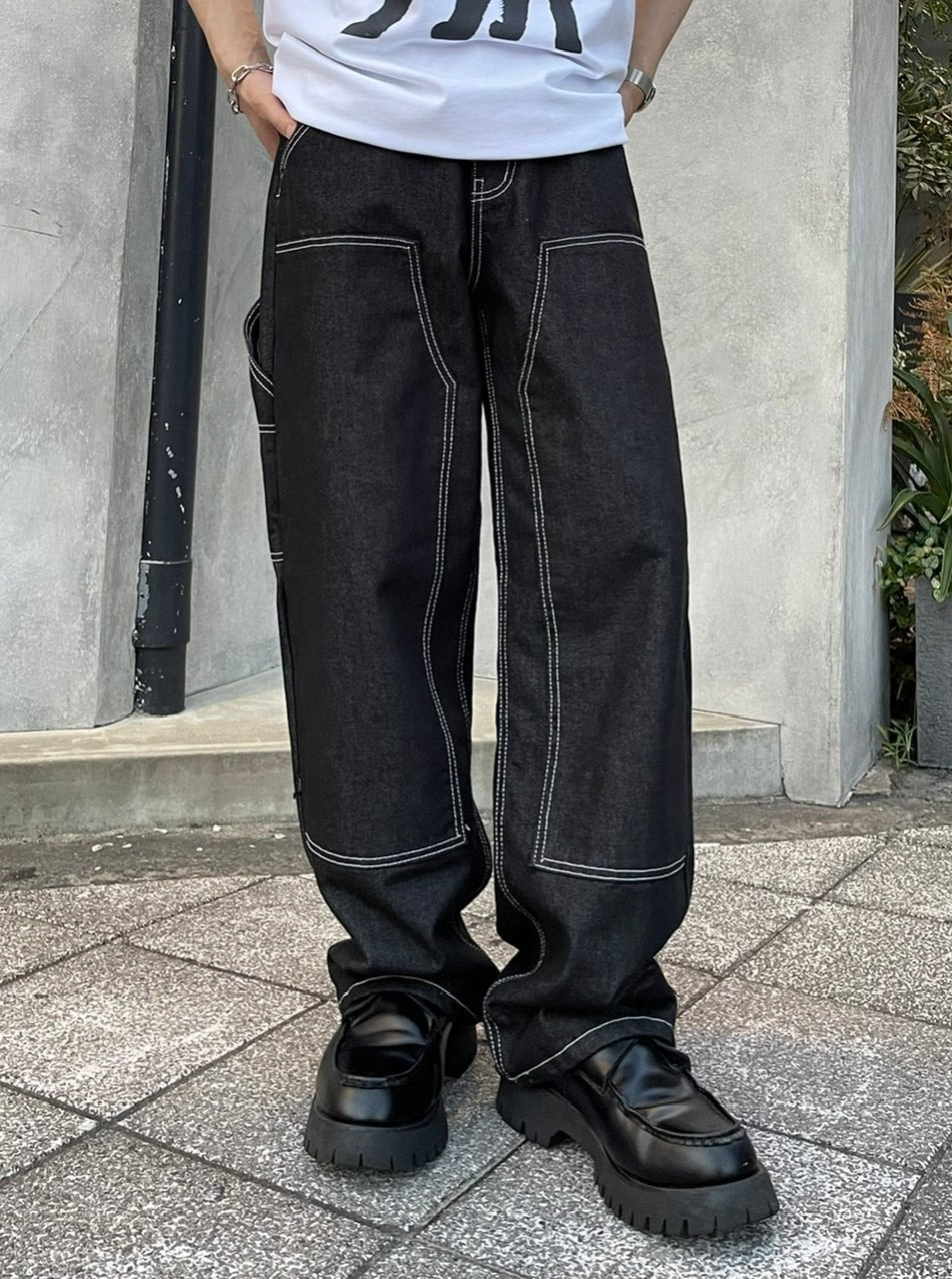 受注制【Chikashitsu +】stitch painter pants