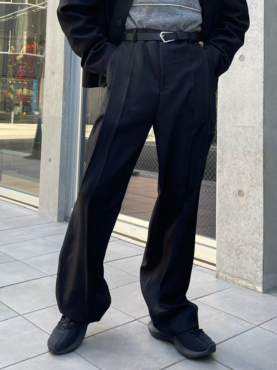 受注制【Chikashitsu +】set up tuck slacks (3color)