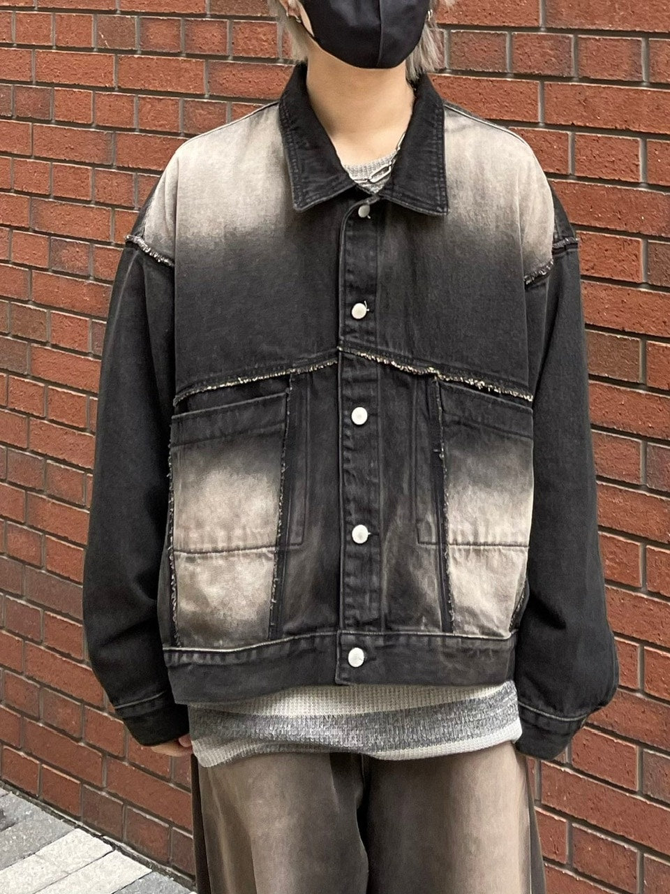 受注制【Chikashitsu +】vintage wash denim jacket (2color