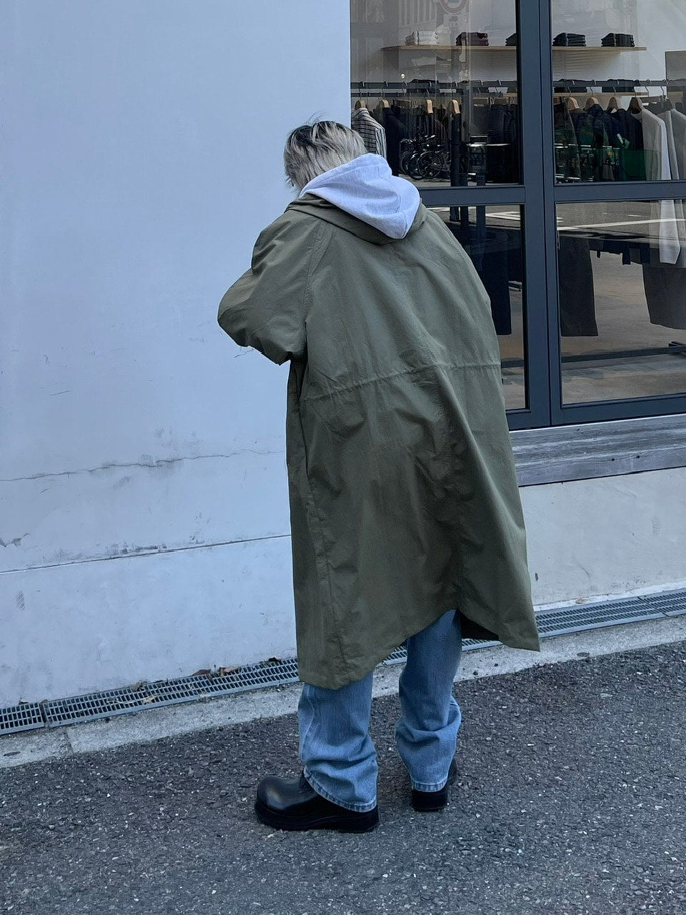 受注制【Chikashitsu +】center press denim pants 2