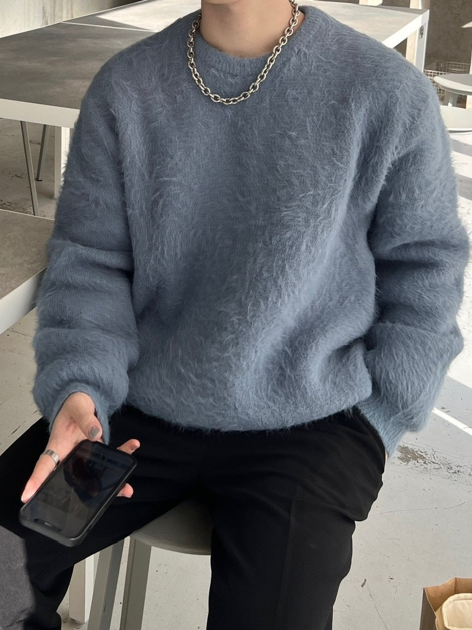 受注制【Chikashitsu +】hairy knit (2color)