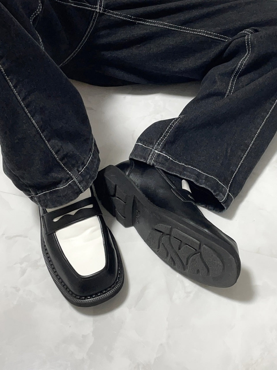 受注制【RENOL】bi-color loafer