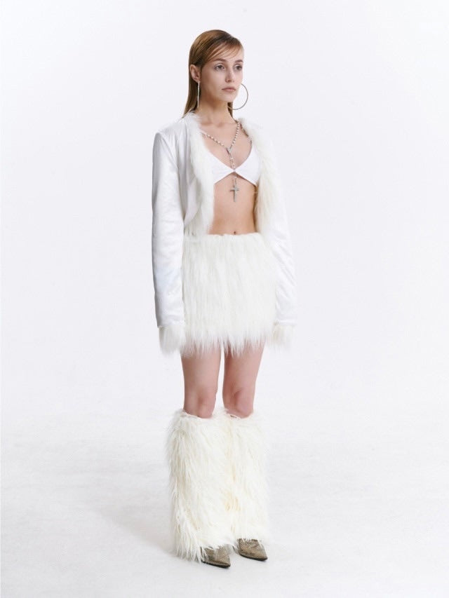 【CSD CLUB】Yeti white reversible faux fur bolero