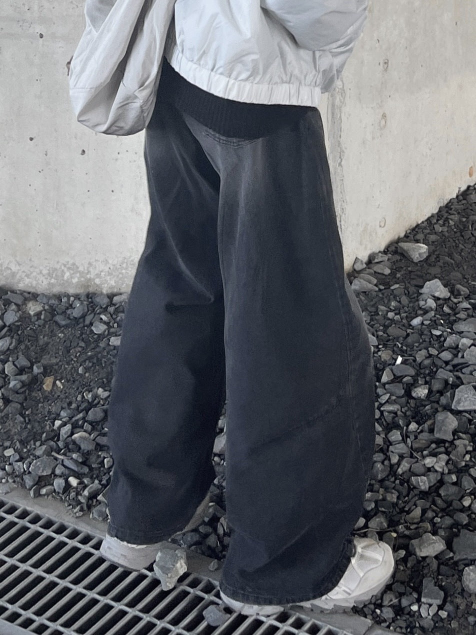 受注制【youll】denim wide pants (2color)