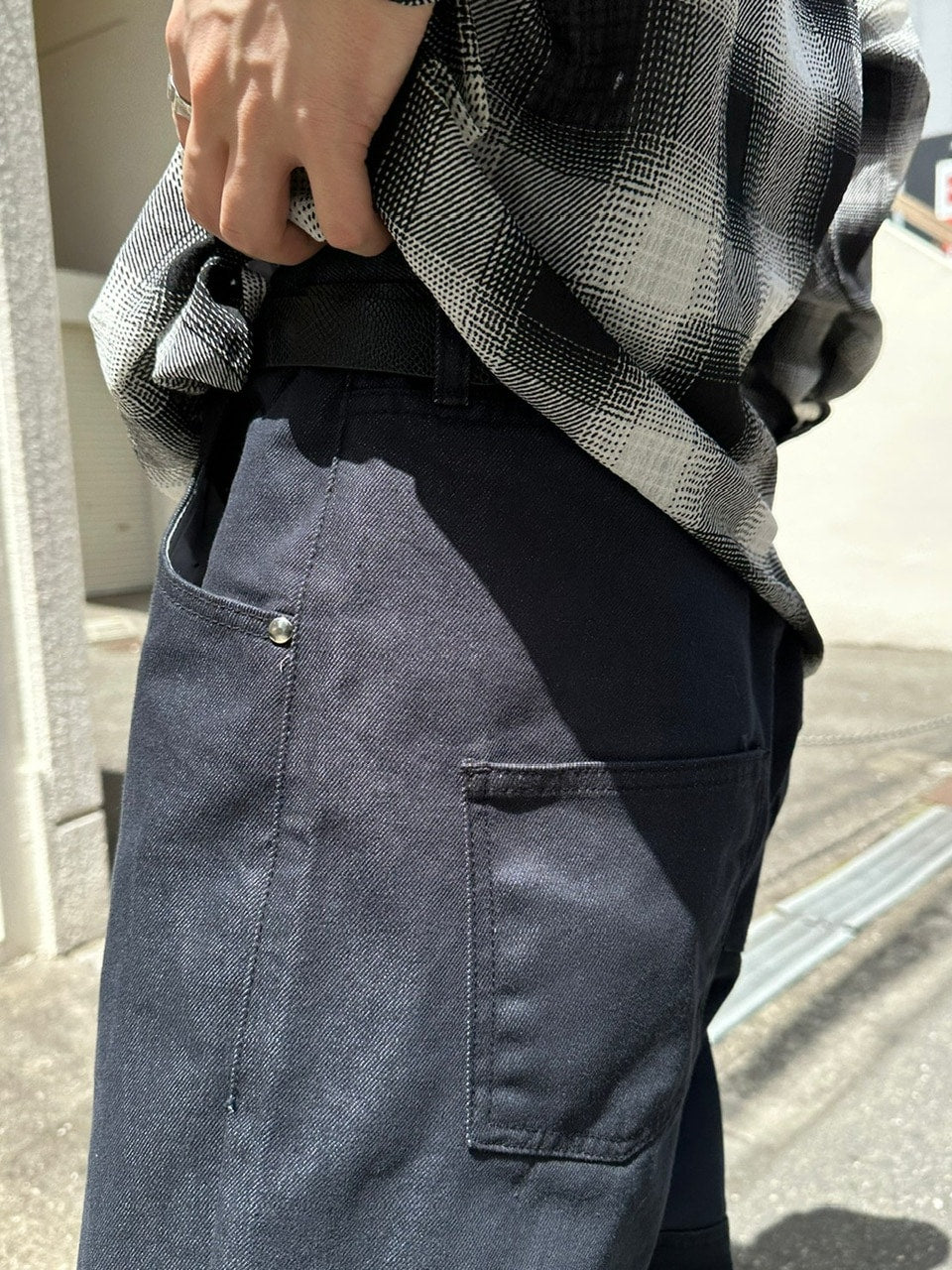 受注制【Chikashitsu +】set up design denim pants (2color)