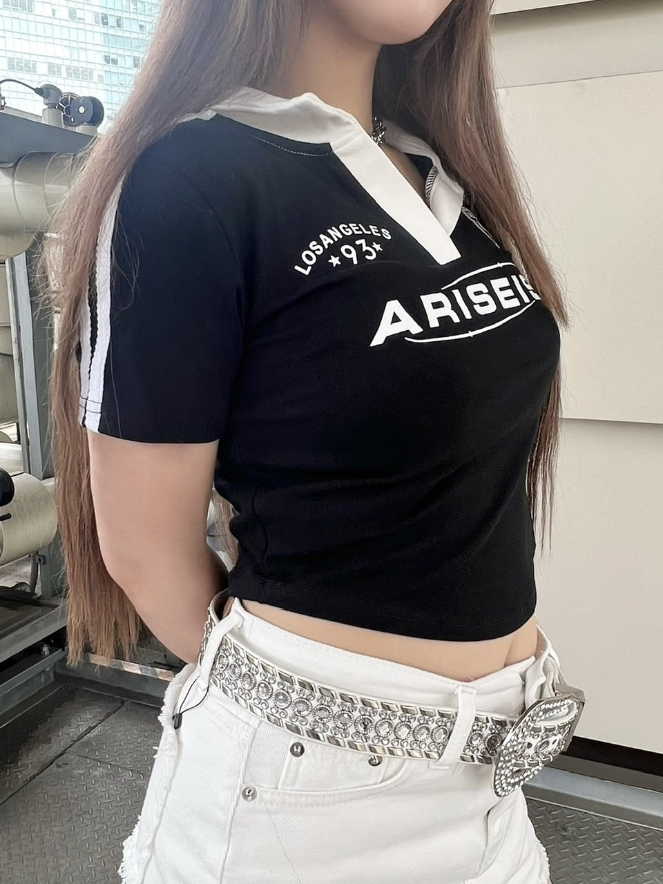 受注制【Never mind the XU】lettering collar short sleeve tee (2color)