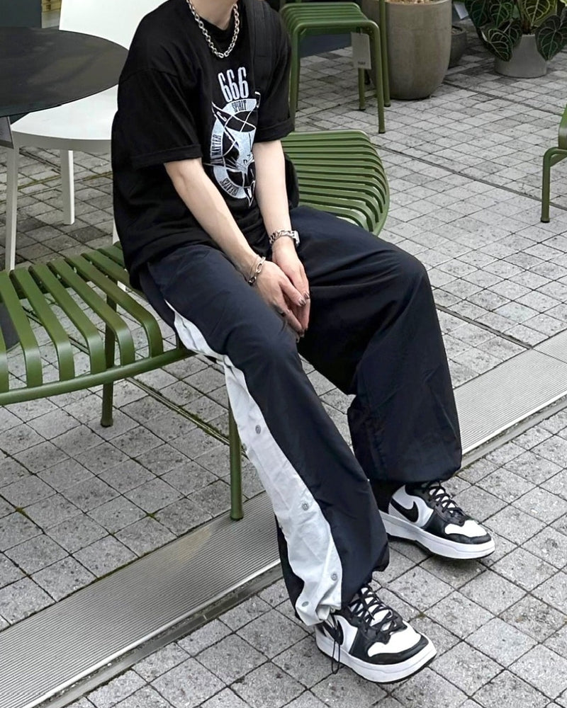 大阪店WEB限定受注制【Chikashitsu +】snap nylon ballon pants (2color)