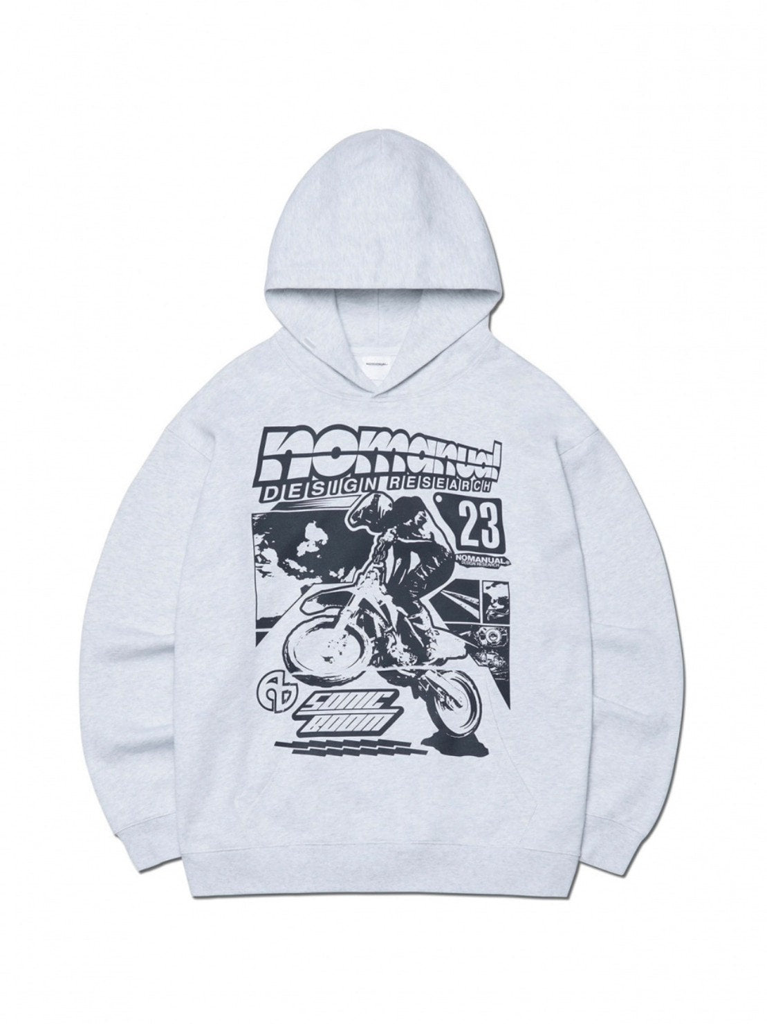 【NOMANUAL】NM AUTO HOODIE / 【ノーマニュアル】ロゴプリント長袖パーカー