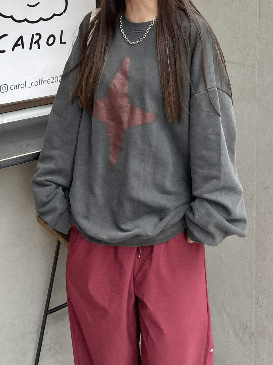 【youll】sparkle pigment sweat shirt (3color)