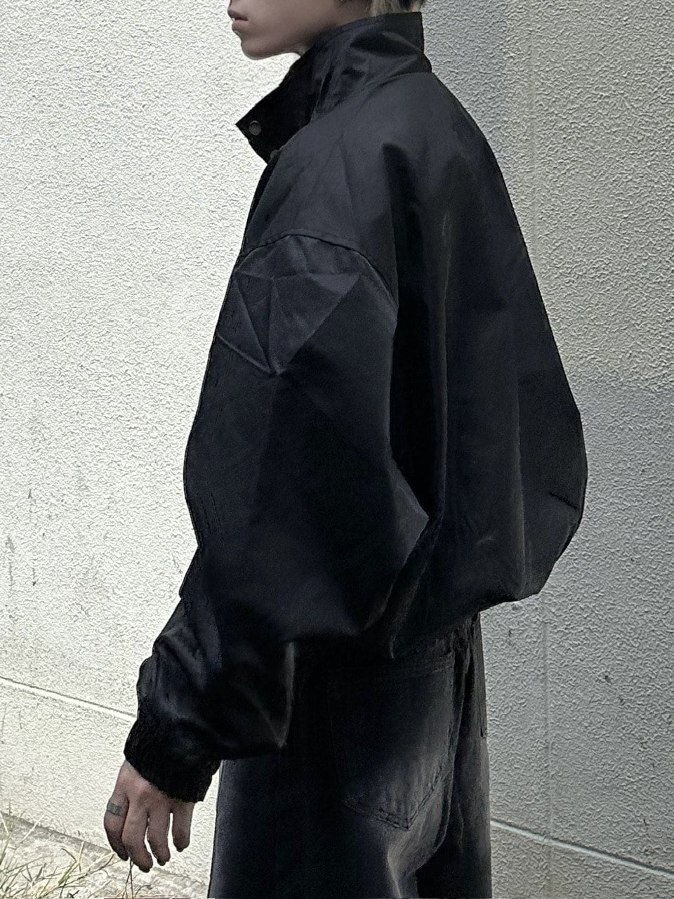 大阪店WEB限定受注制【Chikashitsu +】high neck bomber jacket (2color)