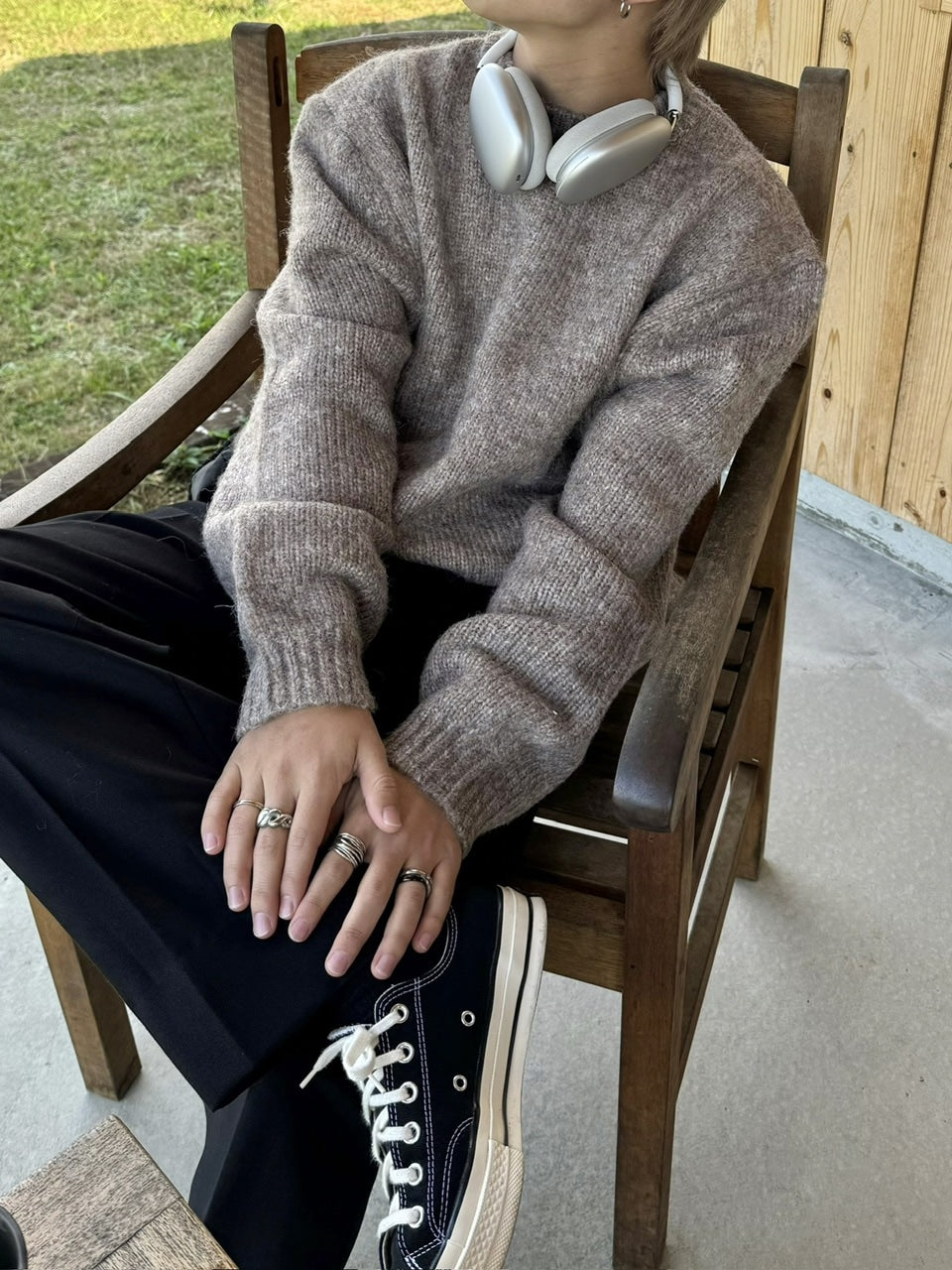 受注制【RENOL】wool mix round knit (4color)