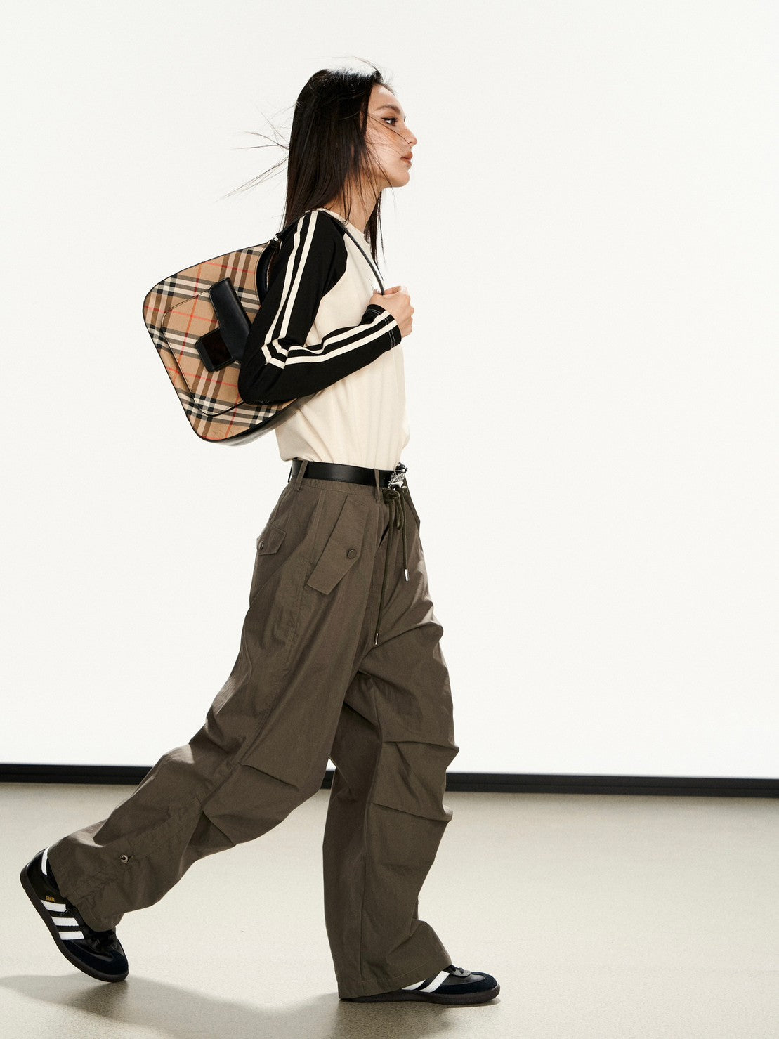 【Dpercent】Front Logo Raglan LS Tee