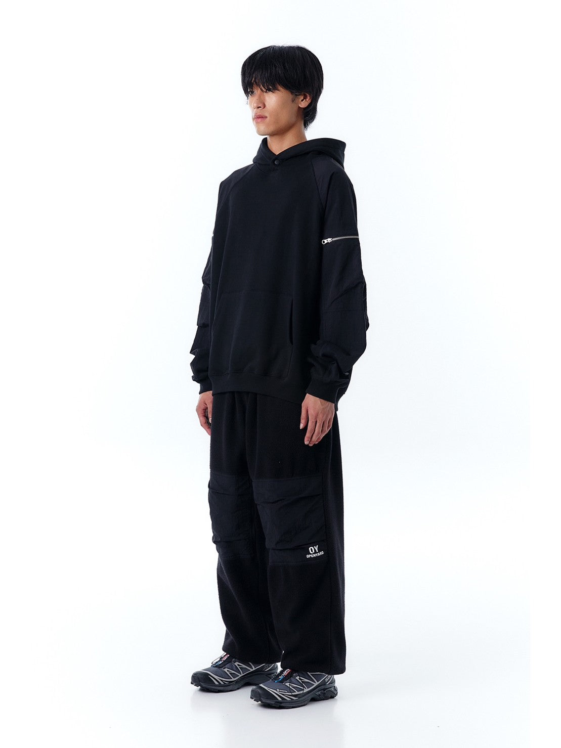 【OY】PANEL CONTRAST POCKET HOODIE