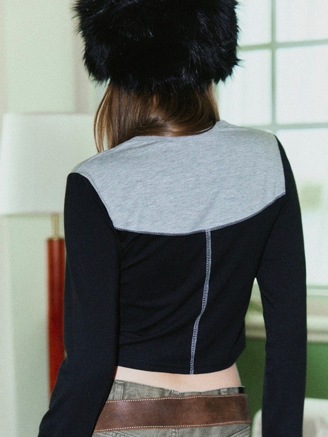 【FANCY CLUB】TURNING CLASSIC STITCH CROP TEE