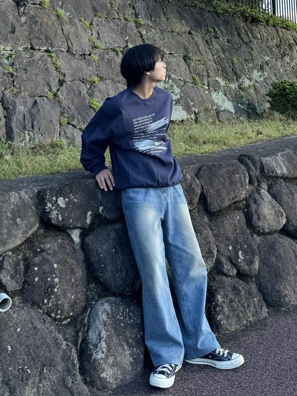 受注制【RENOL】lettering sweat shirt (4color)