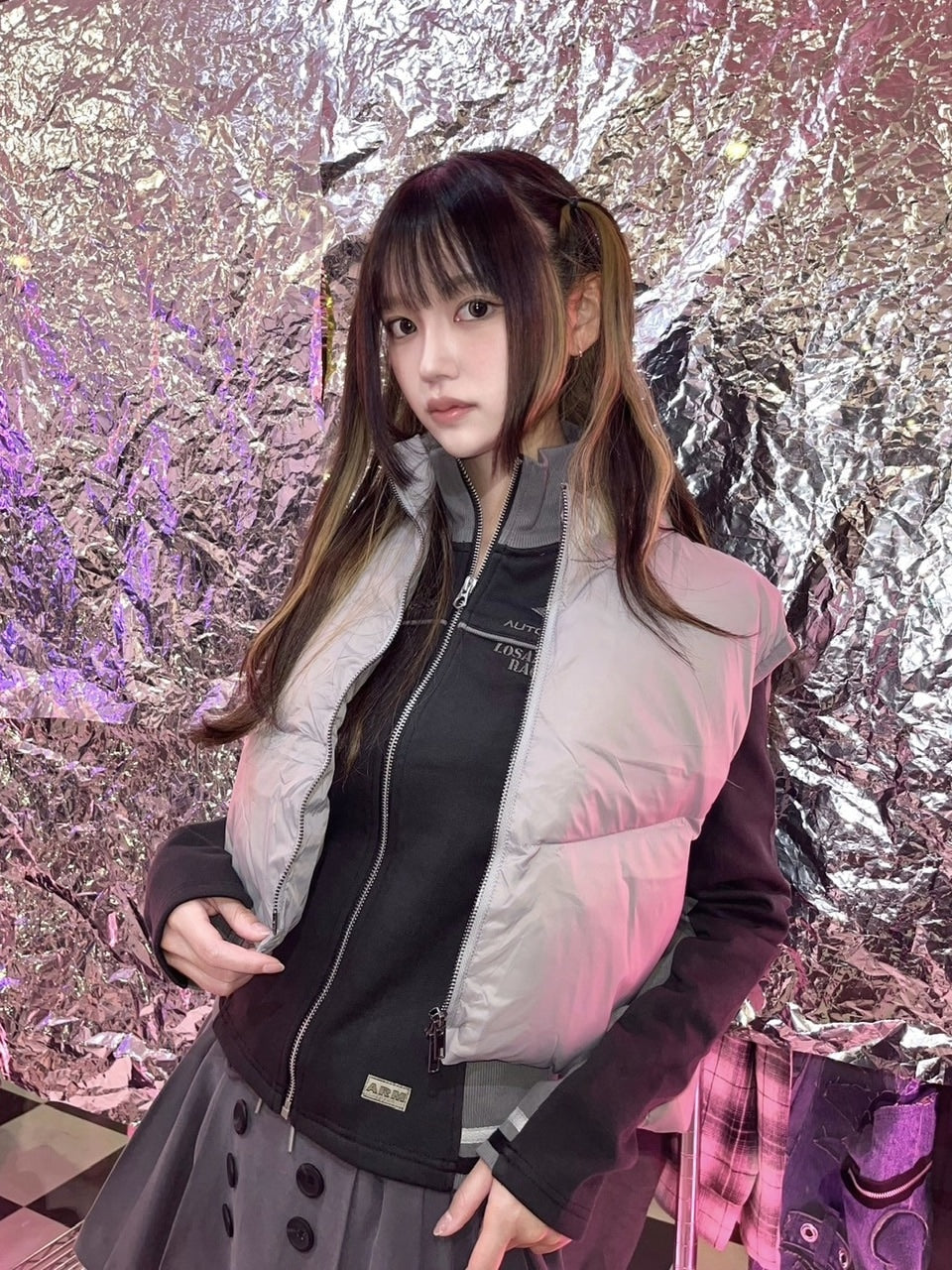 受注制【Never mind the XU】short padding vest (2color) / 【ネバーマインドザエックスユー】ショートパディングベストダウンジャケット