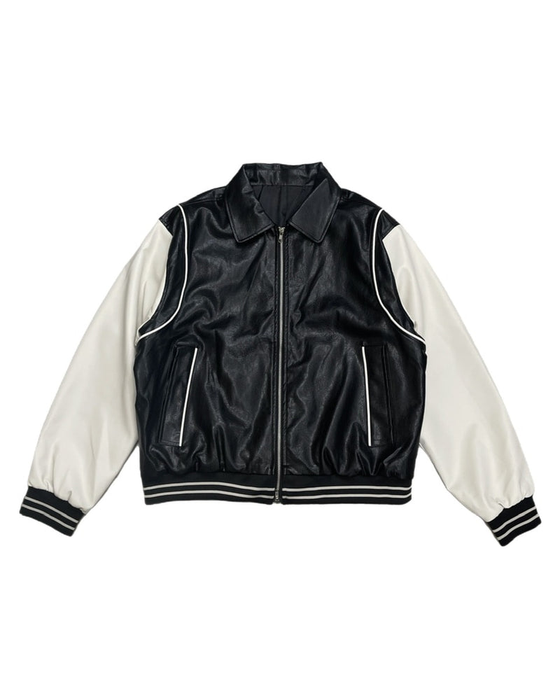 受注制【Chikashitsu +】leather piping jacket (2color)