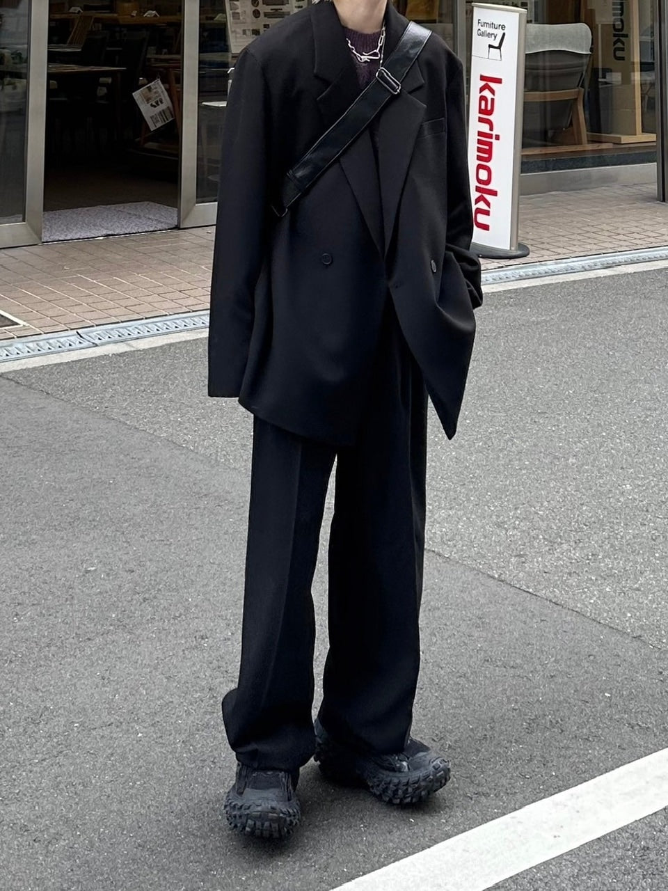 受注制【Chikashitsu +】set up belt slacks (3color)