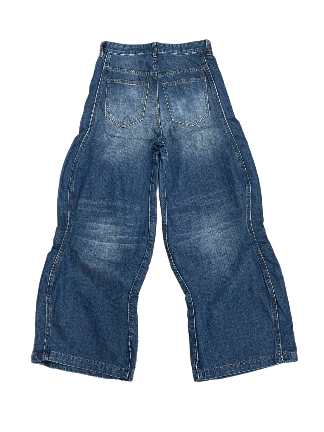 【Chikashitsu +】side wave design denim pants