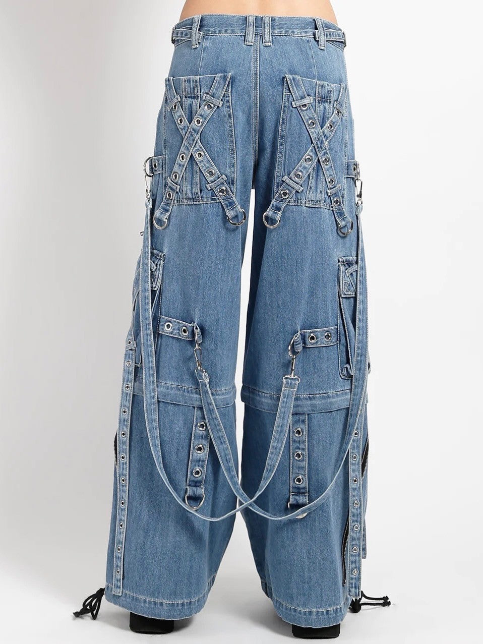 12/31再入荷【TRIPP nyc】X-STRAP PANTS[JM7144M] / 【トリップ エヌワイシー】2wayストラップボンテージジップオフデニムワイドパンツ