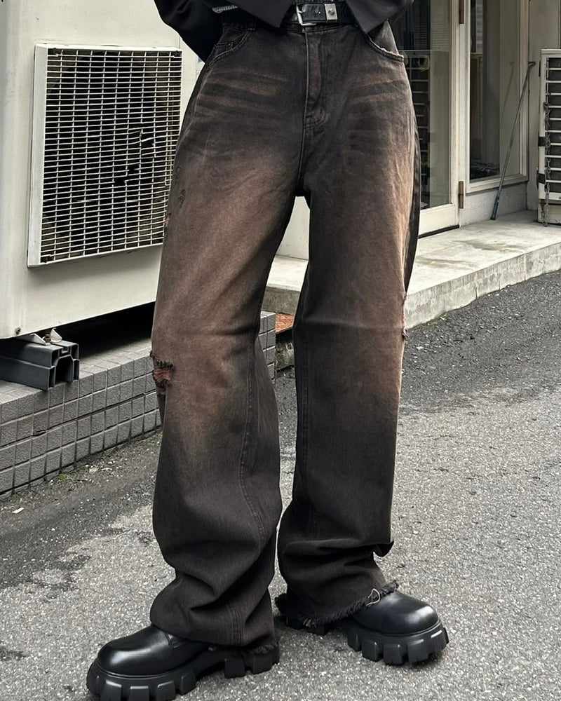 大阪店WEB限定受注制【Chikashitsu +】vintage like denim pants