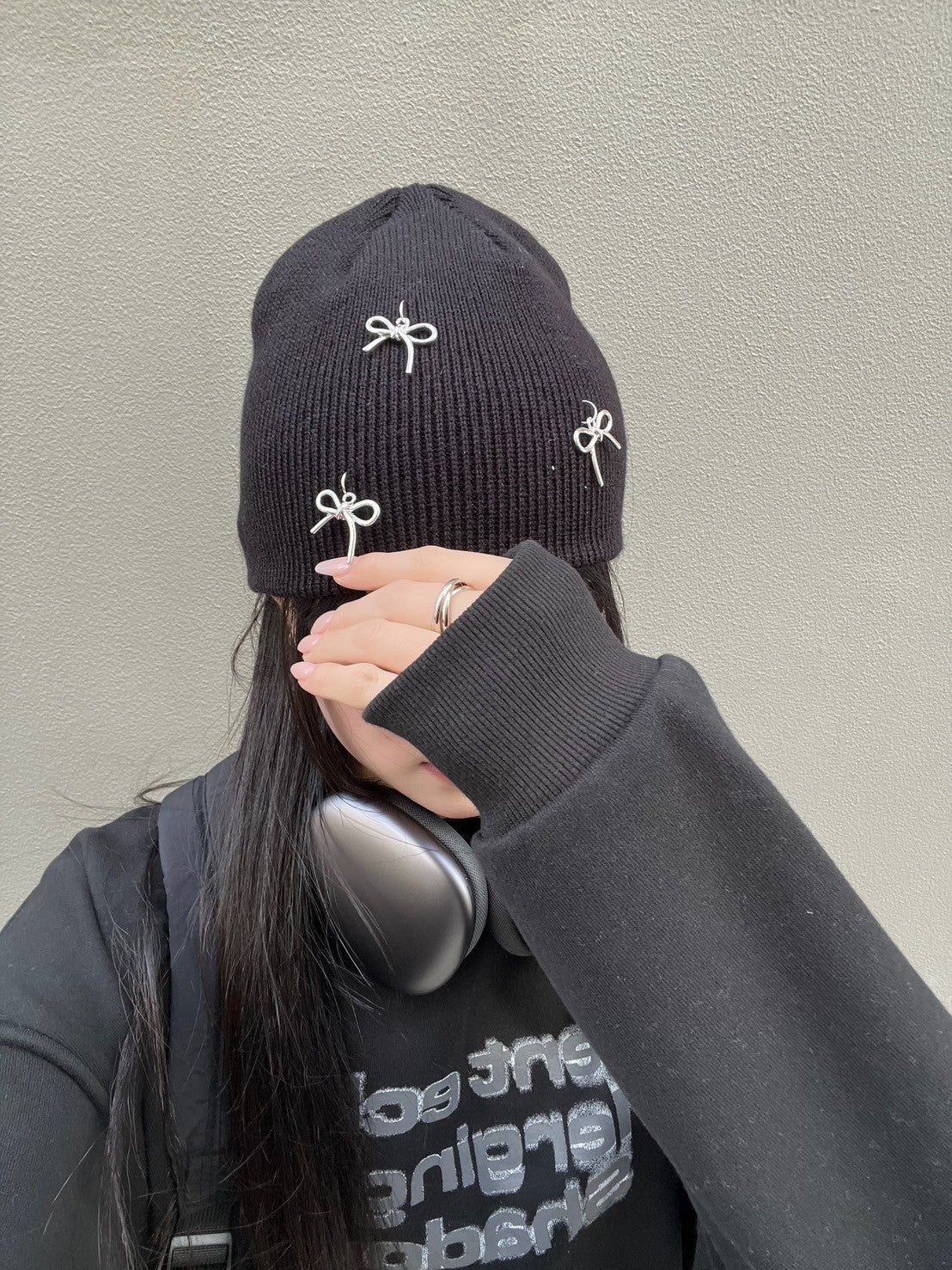 受注制【Chikashitsu + LADIES】ribbon beanie (3color)