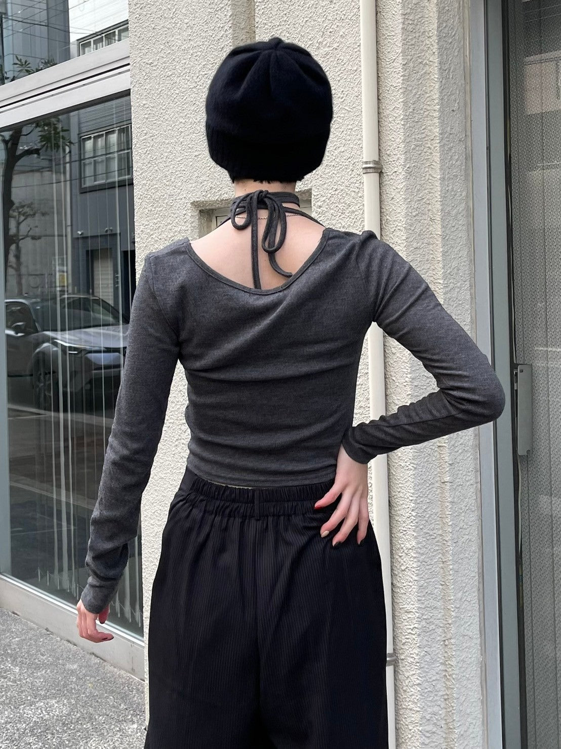 【Chikashitsu + LADIES】shirring cropped tops (3color)