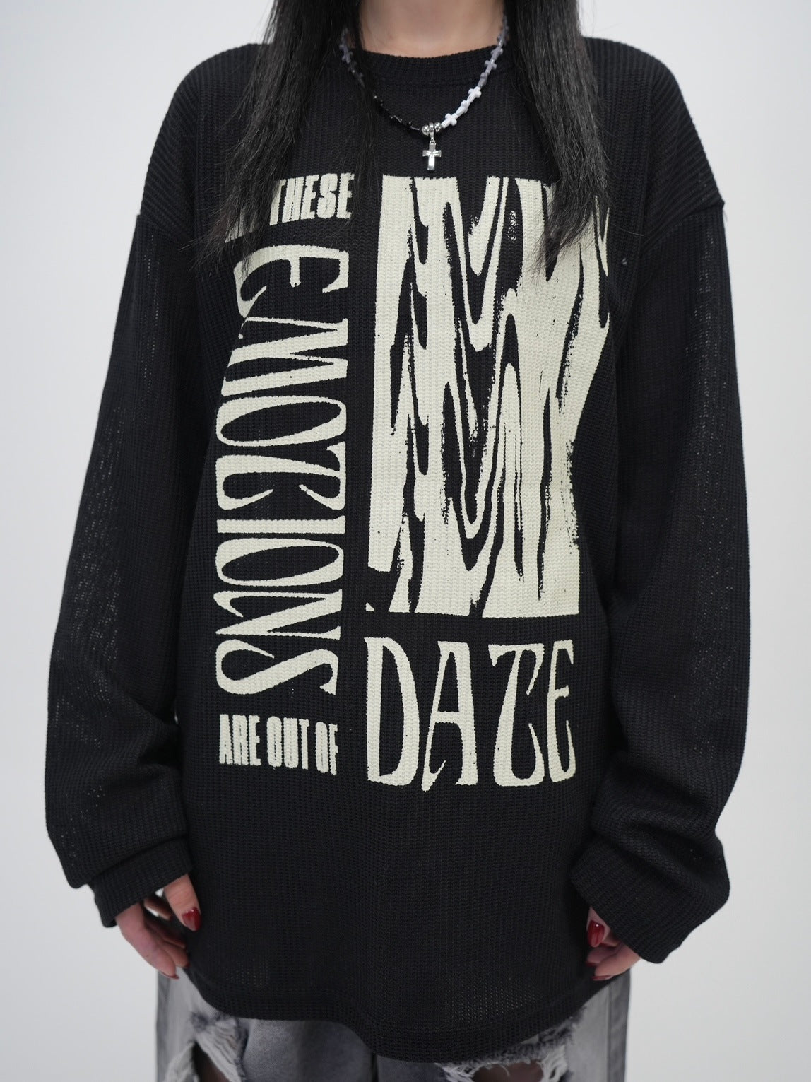 受注制【Bizarre Maiden】vintage mesh long sleeve (2color)
