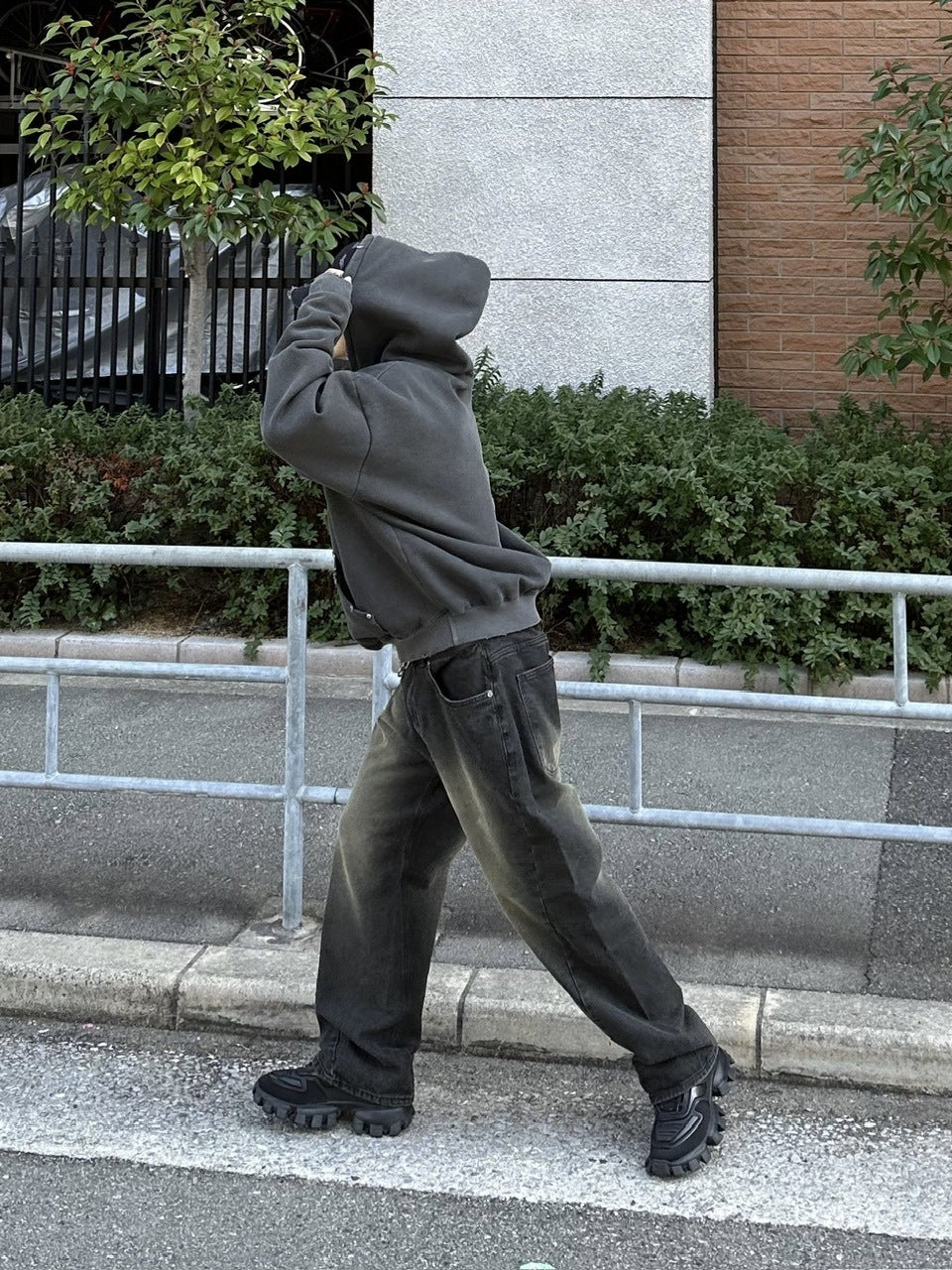 大阪店WEB限定受注制【Chikashitsu +】vintage wash curve denim pants