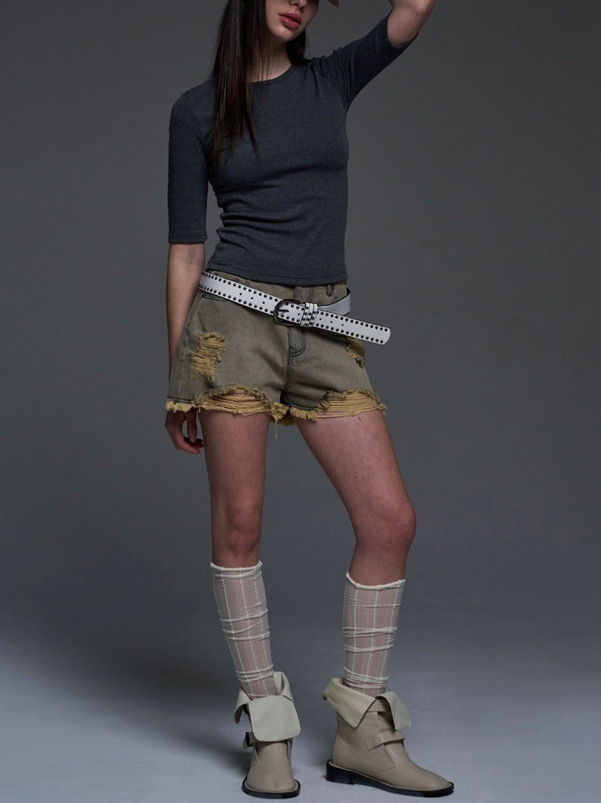 【FANCY CLUB】THREE QUARTER BASIC T-SHIRT