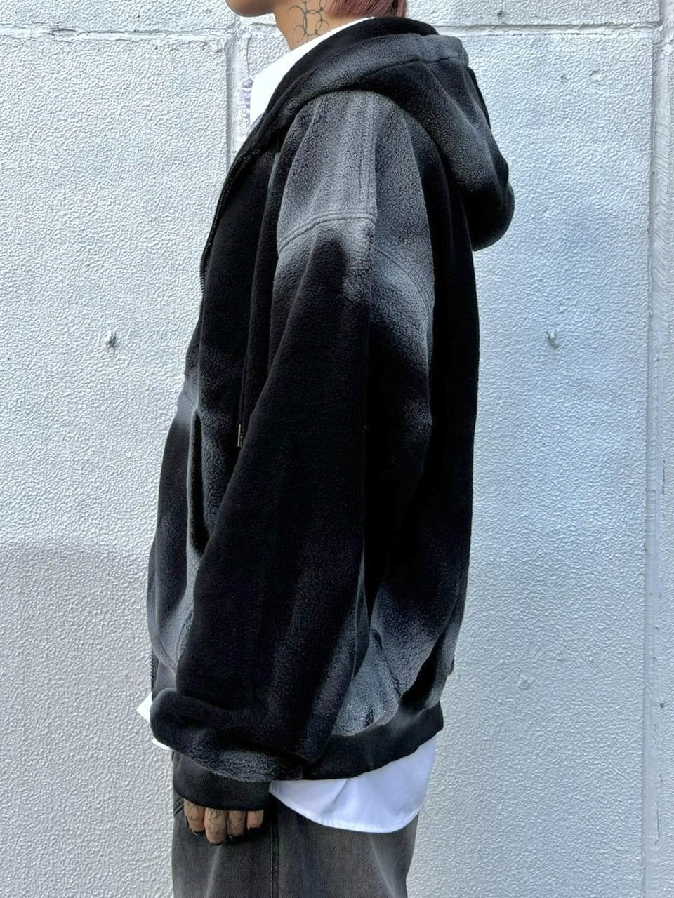 受注制【Never mind the XU】dirty zip up hoodie (2color) – PRESSING