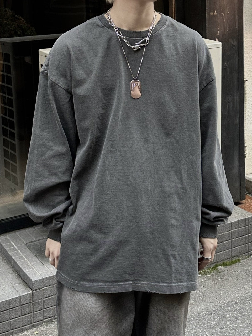 大阪店WEB限定受注制【Chikashitsu +】pigment long sleeve (2color)